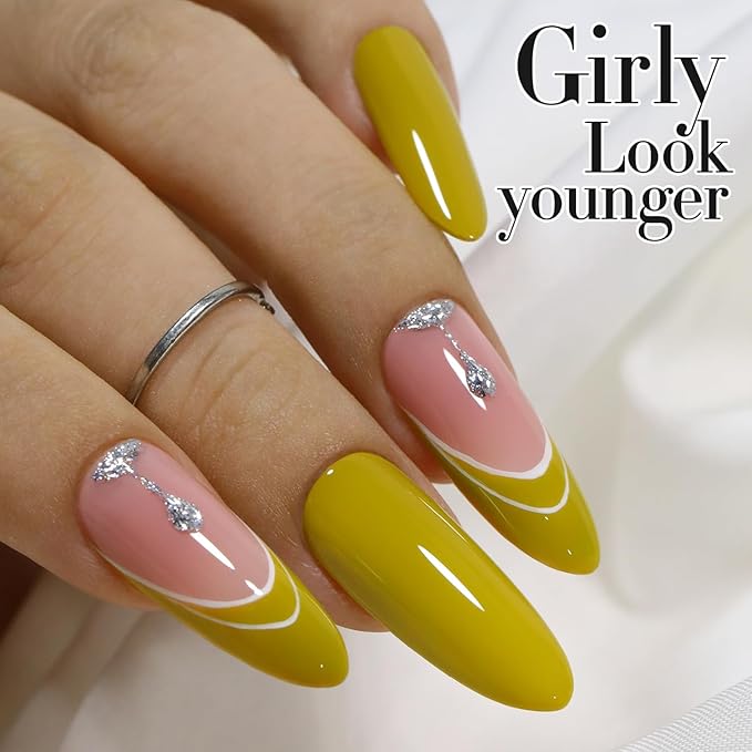 Double Rhythm Gel Polish 15ML Jelly Sheer Pastel Light Milky Color Pearl White Bottle 1 PC 0.5 OZ Full Size Nail Art Salon at Home (Avocado Green-D1461)