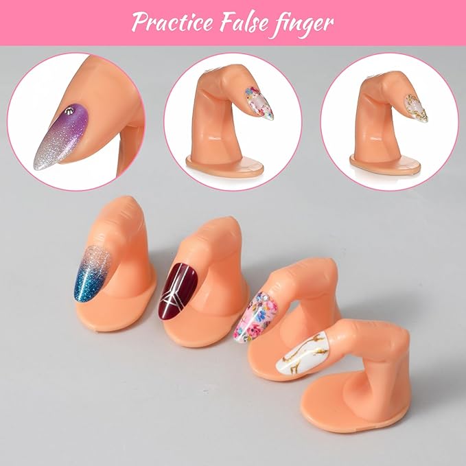 100 Pcs Practice Fingers, DIY Nail Art Training Fingers, Nail Decoration Training Fingers for Nail Art Beginners, Lovers and Salon Artists