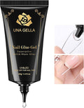 UNA GELLA Gel Nail Glue, Solid Nails Gl ue Gel 40g Lamp Curing Needed Soak Off G LUE Strong Nail G LUE G el for Acrylic Fake Nails Tips Extension Press On Nails for Gelly Tips