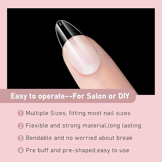 Teardrop nail tips False Nail tips-Half matte nail extension tips kit full cover nail tip press on 12 sizes 600pcs pre-shaped nail tips set false nail tips for nails Salon Or Home DIY