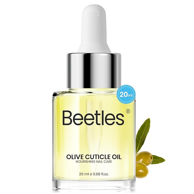 Beetles Cuticle Oil for Nails 20ml, Olive Nail & Cuticle Care Oil, Nourishing Hydrating Cuticle Treatment, Strengthen and Repair Dry Cracked Cuticles, Moisturizing Nail Oil for Manicure