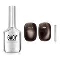 GAOY Jelly Black Cat Eye Gel Nail Polish, 16ml Glitter Holographic Nail Polish with Magnet, Reflective Translucent UV Gel, 3089 Stormy Glow