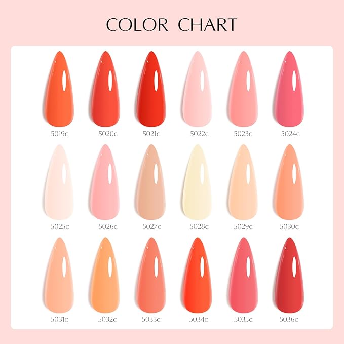 VENALISA V2 Gel Nail Polish Kit of 22 Pcs With Color Display Card Orange Red Gel Polish Set Soak Off Salon Nail Art DIY at Home Manicure