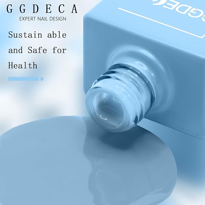 15ml Light Blue Gel Nail Polish, Pastel Blue Gel Polish, Milky Pale Color Same Color Same Bottle, High Gloss U V Soak Off Nail, DIY Sparkle Manicure Salon