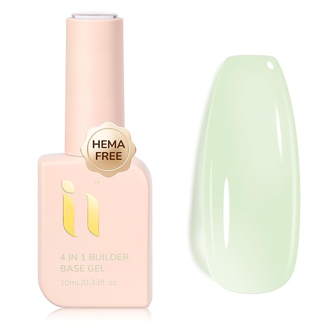 Hema Free Rubber Builder Base Gel for Nails, Soak Off UV LED Lamp Needed, TPO-Free Vegan, Nail Art DIY Manicure Thickening & Repair
