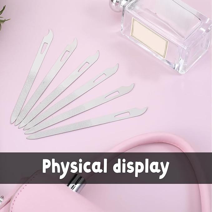 6PCS Metal Fingernail File, Double Sided Metal Nail File, Durable Thin Stainless Steel Nail Files for Filing Polishing, Manicure Pedicure Toenails Gentle Care Tools