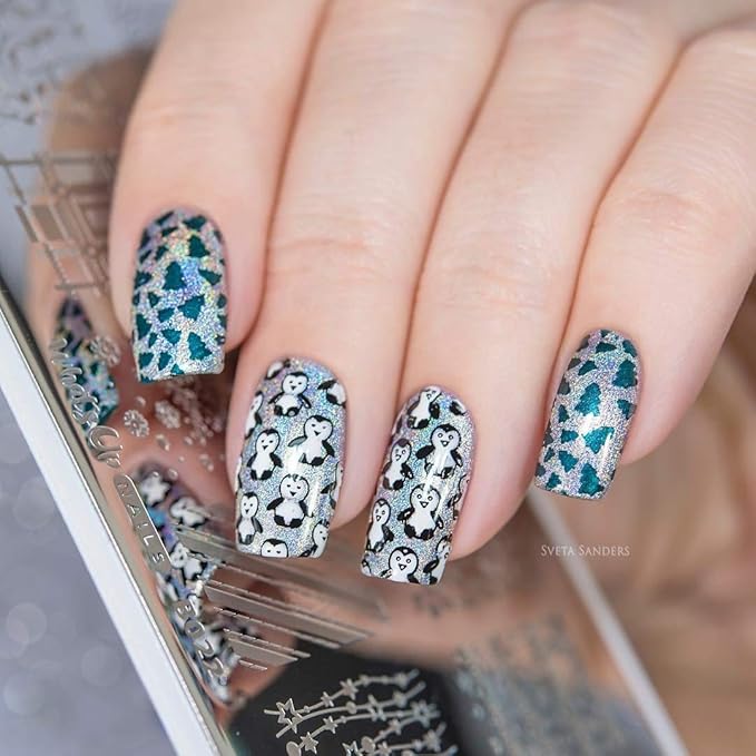 Whats Up Nails - B022 Winter Time Stamping Plate for Christmas Winter Nail Art Design