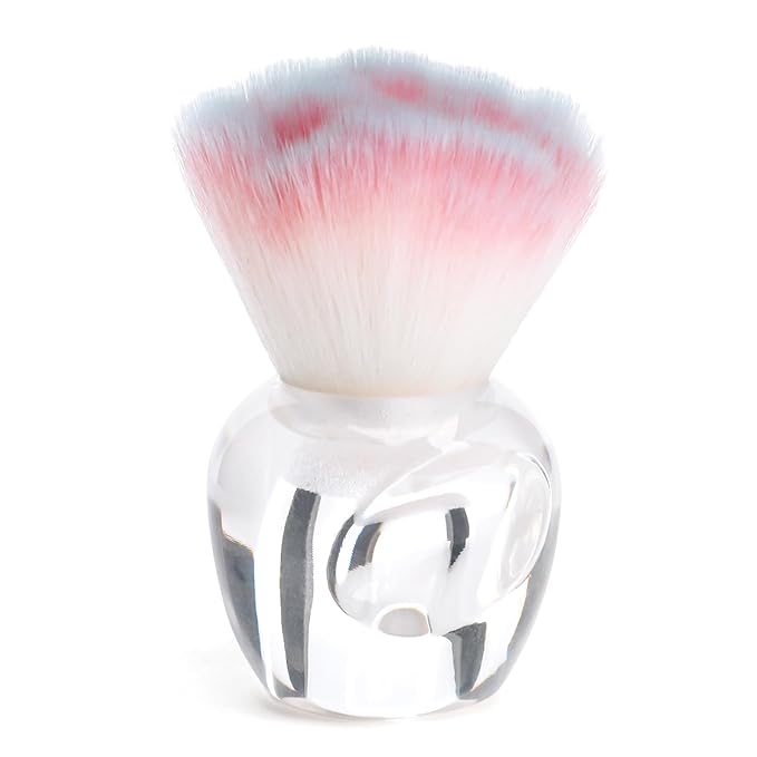 BQAN Nail Dust Brush Nail Art Dust Powder Remover Brush Nail Arts Dust Cleaner Brush Soft Kabuki Cleaner Brush for Makeup or Acrylic UV Gel Nail Arts (Pink-blue)