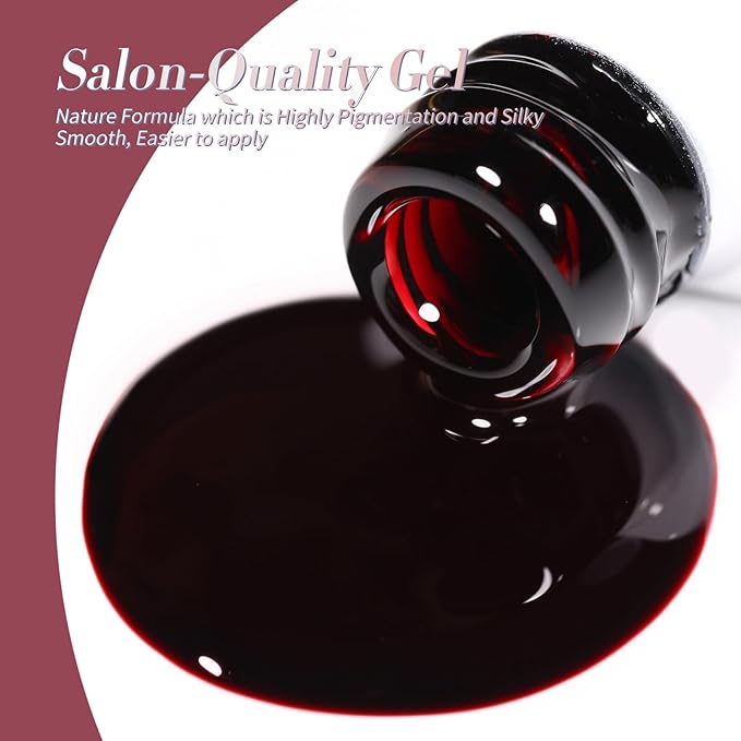 Born Pretty Jelly Red Burgundy Gel Nail Polish Valentine's Day Ruby Blood Red Glitter Cat Magnetic Eye Gel Nail Polish Wine Gel Polish Collection Soak Off U v Led Gel Nail Kit Minicure DIY Gift 6PCS