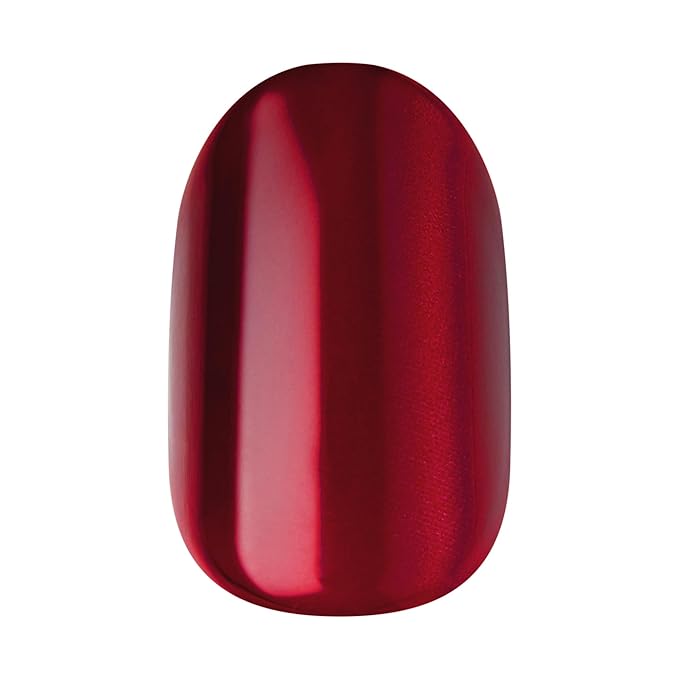 KISS imPRESS No Glue Mani Press On Nails, ColorFX, 'Hidden Gem', Red, Short Size, Oval Shape, Includes 30 Nails, Prep Pad, Instructions Sheet, 1 Manicure Stick, 1 Mini File