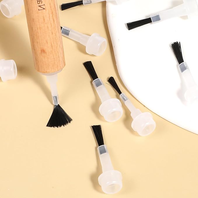 51 Pcs Replacement Nail Polish Brush Set Disposable Nail Art Polish Brushes Kit with Handle Soft Bristles Dip Powder Liquid Replacement Brushes with Wooden Polefor Nails Art Salon DIY