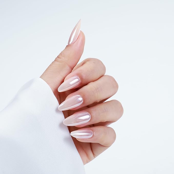 Rnker Press On Nails - Carnation, Almond Top gel Nails with a Glossy Glaze Finish, 15 Sizes - 30 Nail Kit with Glue