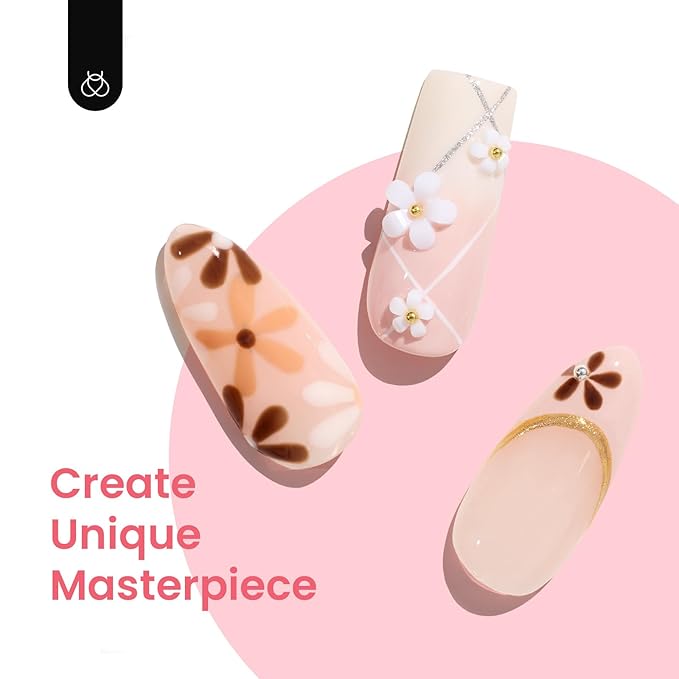 Beetles Gel Nail Polish Set, 6 Colors Nude Brown Pink Milky White Glitter Gel Polish Set Soak Off Uv Led Lamp Manicure Gifts for Women