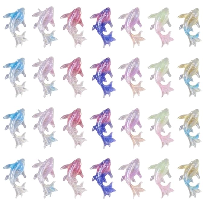 KISSITTY 140Pcs Goldfish Nail Charms 3D Goldfish Nail Art Charms Resin Animal Nail Art Decoration for Manicure