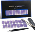 Nail Polish Strips, 32PCS Salon Quality Wraps, Long Lasting Gel Nail Stickers for Women Easy Apply& Remove (Purple Nebula)