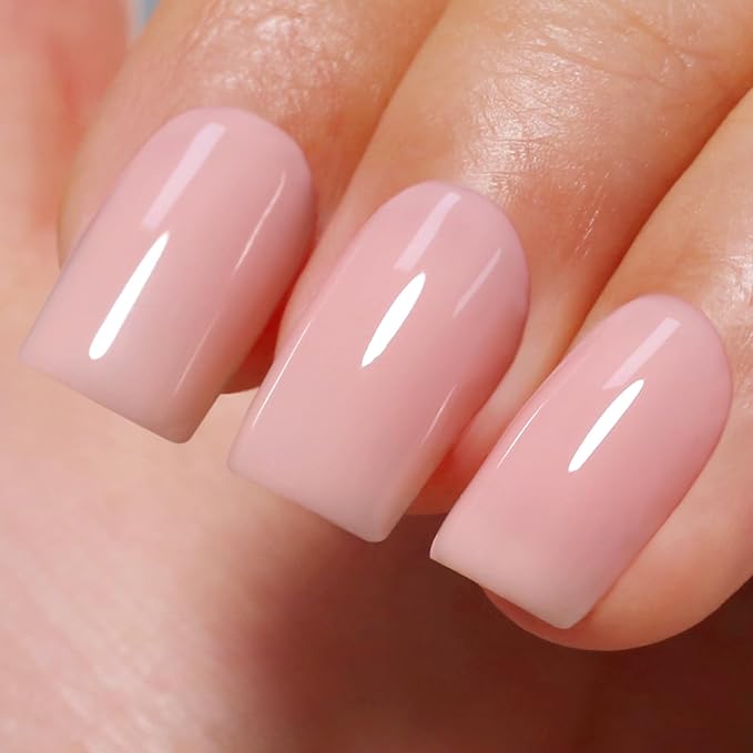 Jelly Gel Nail Polish, Nude Jelly Nail Polish Gel Translucent Spring Summer Sheer Nail Gel Polish Soak off UV LED for Nail Art DIY Manicure 0.5 Fl Oz