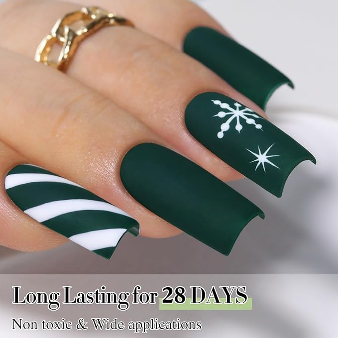 Double Rhythm Gel Polish 15ML Jelly Sheer Pastel Light Milky Color Pearl White Bottle 1 PC 0.5 OZ Full Size Nail Art Salon at Home (Deep Green-D1460)
