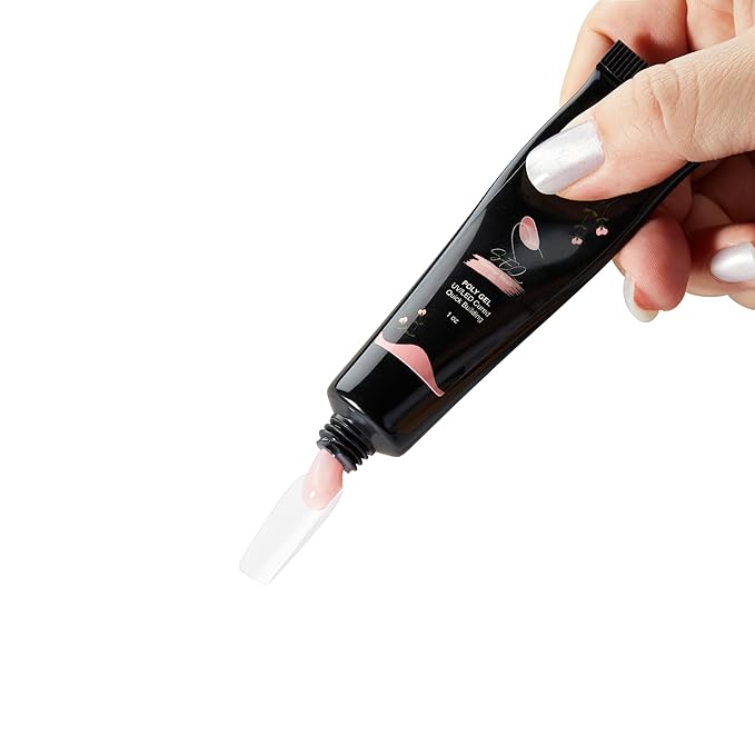 SEQ Poly Extension Gel Kit – SUMMER BLUSH Neutral Builder Formula with Base & Top Coat, Easy Application for Salon-Style Extensions, Includes Brush & Gift Bag