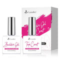 Vansiho French Protecting Builder Gel and Top Coat Set - Protect French Tips, 2 in 1 Strengthening Nails for Beginners & DIY Salon Manicurist Women