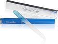 ClassyLady Glass Nail File - Crystal Nail File, Filing Board for Professional Fingernail Care and Smooth Precise Filing, Easy to Clean - Blue with case