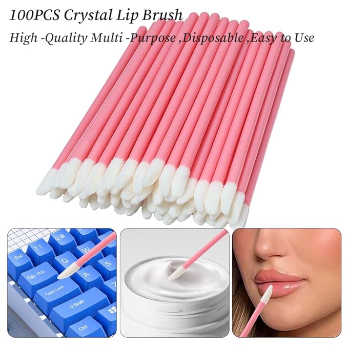 300 Pack Disposable Spoolies Brushes Sets Mascara Wand Lip Brushes Cotton Swab for Eyebrow Eyelash Extension Tattoo Lipstick Applicator