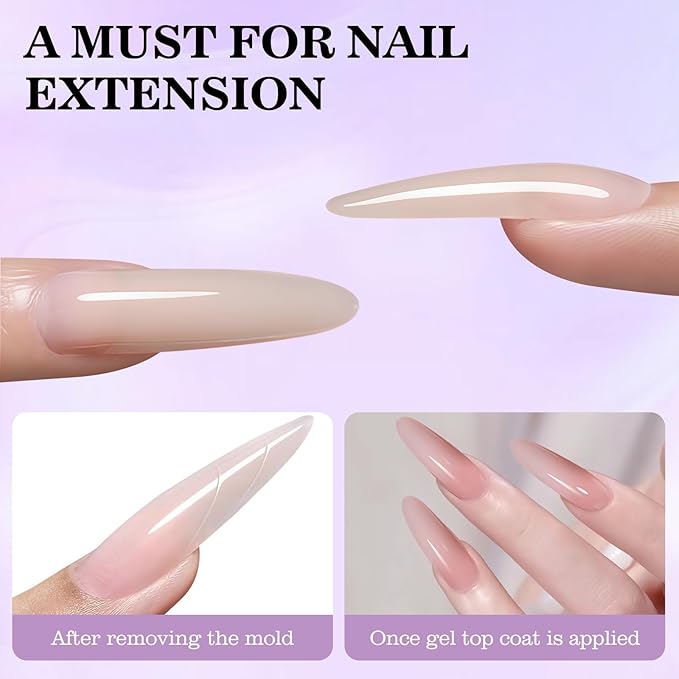 240 PCS Sandwich Nail Dual Forms, 14 Sizes Nail Tips for Builder Gel, Dual Forms for Polygel, Nail Extension for Beginner & Professional, Create Salon Quality Nail Art at Home (Oval)