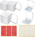 BENECREAT 20Pcs 2 Sizes Press On Nail Storage Box with 2 Sheets Double Sided Adhesive Tape, Clear Artificial Nail Display Storage Boxes Display Packing Box for Nail Salon