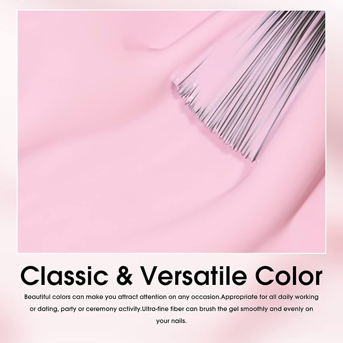 VENALISA Hema-Free Pink Gel Nail Polish Set- 6 Colors Popular Nude Pink Gel Polish Kit, Soak Off LED Nail Lamp Light Pink Gel Manicure Kit DIY at Home Salon Gifts for Women Girls