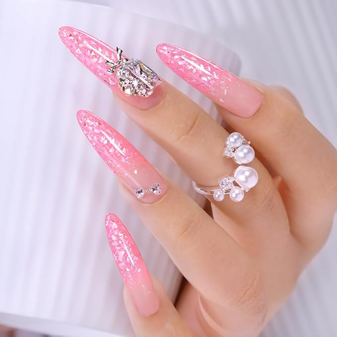 Double Rhythm 0.5Oz Glitter Gel Polish Same Color Same Bollte Shimmer Reflective Color for Nail Art Salon DIY Soak Off 15ml Nail Lamp Gel Polish at Home (Candy Pink-B1199)