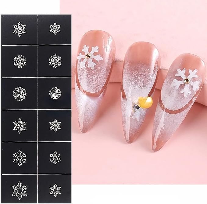 JERCLITY 10 Sheets Airbrush Stencils Nail Stickers for Nail Art Self-Adhesive Heart Butterfly Flower Snowflake Star French Tip Nail Decals Stencils Tool for Women Girls Manicure Accessories