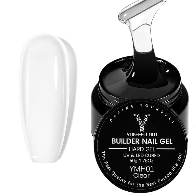 50g Builder Gel for Nails, Long-Lasting Soak-Off Nail Extension Gel for Beginners & DIY Home Salon Manicure(YMH001-Clear)