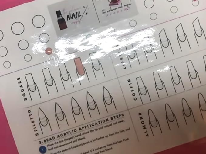 Nail Art Practice Sheet reusable Nail Art training mat Acrylic Nail sculpting Art stencil Guide French Tip Nail art worksheet 3D Nail design training sheet, Practice how to do acrylic Nail art (8)