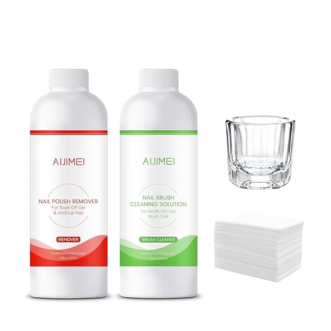 AIJIMEI Nail Brush Cleaner Gel (Nail Polish Remover Set) Fast Cleaning Nail Brush Cleaner Easy To Use For Salons And Home Use Acrylic Nail Brush Cleaner Nail Art Brushes Cleaner, Paint Nail Brush