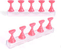 2 Sets Nail Stand for Press on Nails Art Display Practice Fake Nail Tips Holder for Painting Nails Stand Magnetic False Nail Practice Stand for Home DIY Nail Art and Nail Salon, Pink2