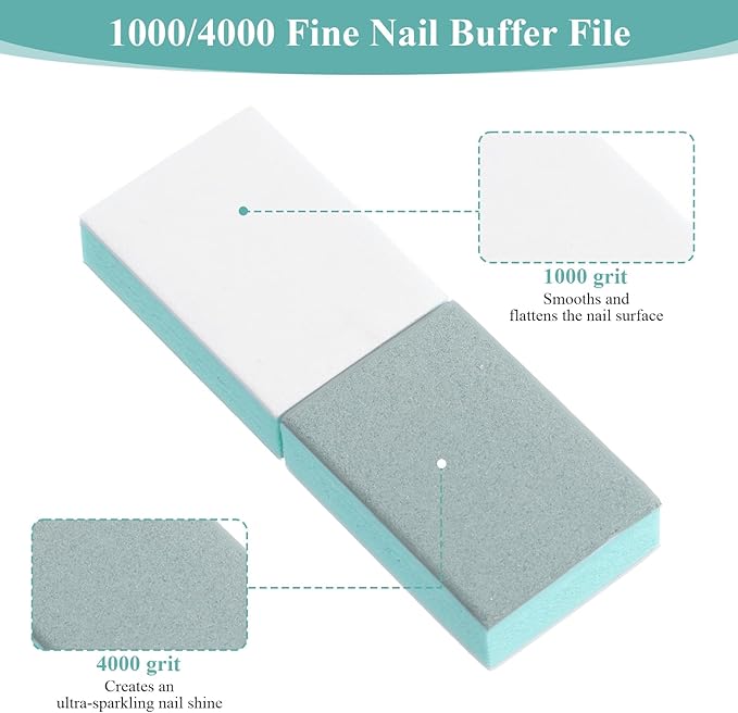 50Pcs Nail Buffer Block and Shine Kit, Mini Nail Buffer for Polishing Smooth and Shiny Natural Nails Fingernail Mini Buffer Nail File Smoother Buffer Block 1000/4000 (Green)