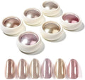 Rose Gold Nail Chrome Powders, 6 Colors Gold Chrome Powder for Nails Metallic Mirror Nail Powders Nail Art Decorations