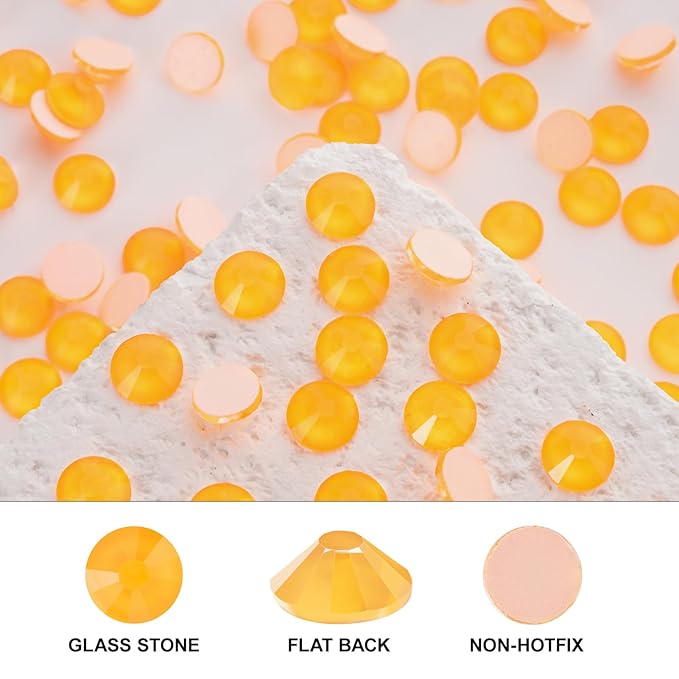 Novani 3000 Pieces Flatback Rhinestones Glass Round Gems Neon-Orange Crystals for Nail Art DIY Crafts Clothes Shoes,SS20,4.6-4.8mm