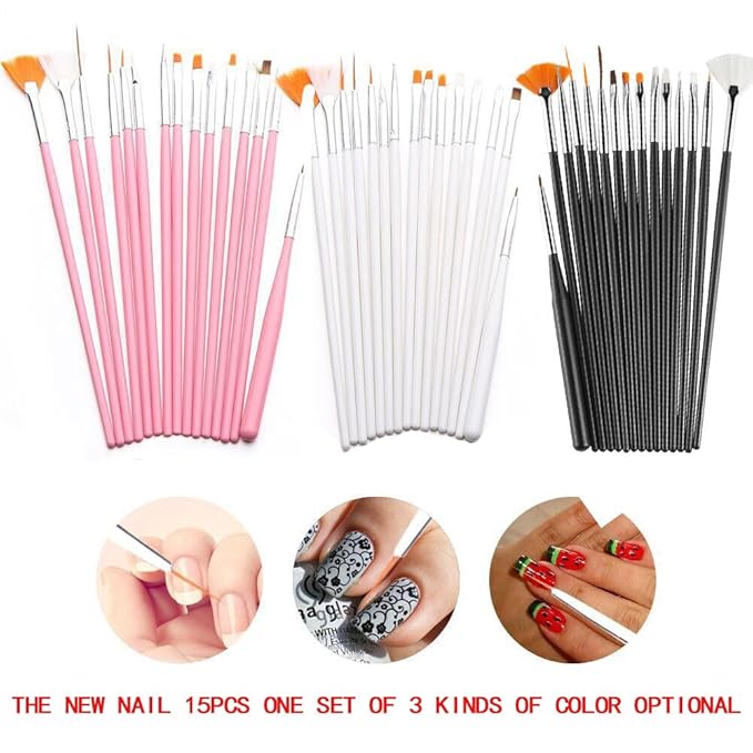 31Pcs Nail Art Tool Set, Gel Polish Acrylic Nail Brush, Dotting Tools, Dust Brushes, Detail Liner Brushes for Nails, Sculpting Drawing Pen, Nail Design for Home Salon Manicure Supply-Pink
