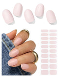 Semi Cured Gel Nail Strips (Matte Milky Pink), Translucent, 20 PCS Gel Nail Wraps, Stickers, UV Light Required, Salon Quality, Long Lasting