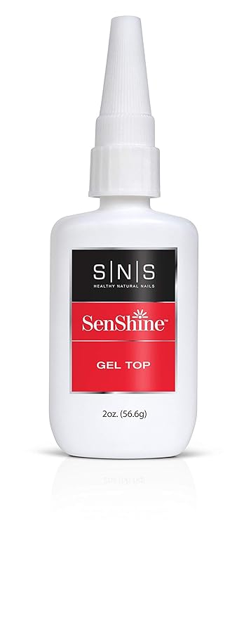 SNS Gel Top Coat Nail Polish for Nail Dip Powder, SenShine Gel Top Refill - Long-Lasting & Fast-Drying Nail Strengtheners Top Coat - Low-Odor & No UV Lamp Required - 2 FL OZ