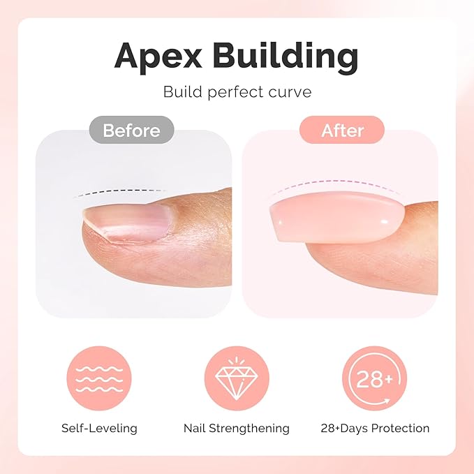 MelodySusie Builder Nail Base Gel Nude Builder Gel for Nails Thickening, Soak Off UV Gel,Extension Gel Rhinestone Nail Glue Gel in a Bottle for Nail Art Design Gift for Women-019