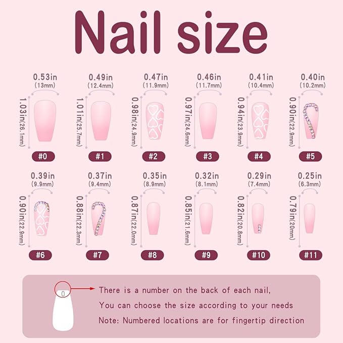 Square Press on Nails Long Coffin French Press on False Nails with Designs Nude Pink Rhinestones Acrylic Nails Press on Stick On Nails for Women Girls