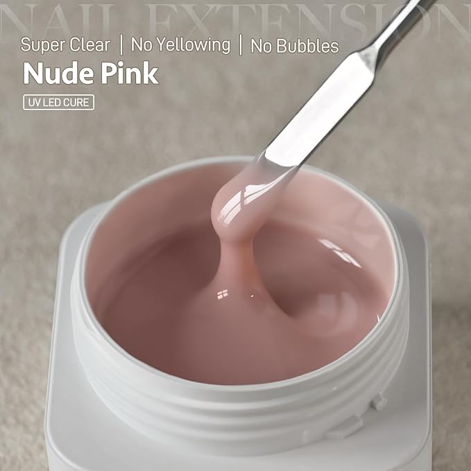 GAOY Watery Crystal Poly Gel for Nail Extensions, 30g Nail Builder Gel, Thin Viscosity, Easy Application & High Hardness, Nude Pink 03