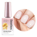 Beetles Milky White Gel Nail Polish - 8ml Hema Free Jelly Natural Nude Gel Polish Nail Concealer Sheer Translucent Effect Soak Off UV Vanilla Milkshake Collection Nail Art Manicure Gift for Women