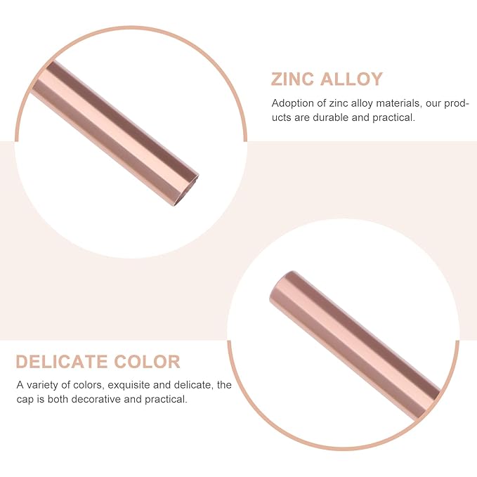 HEALLILY Manicure Pen Caps - 6 Pcs Zinc Alloy Nail Art Pen Covers Durable Nail Brush Protectors for Salon & Home Use
