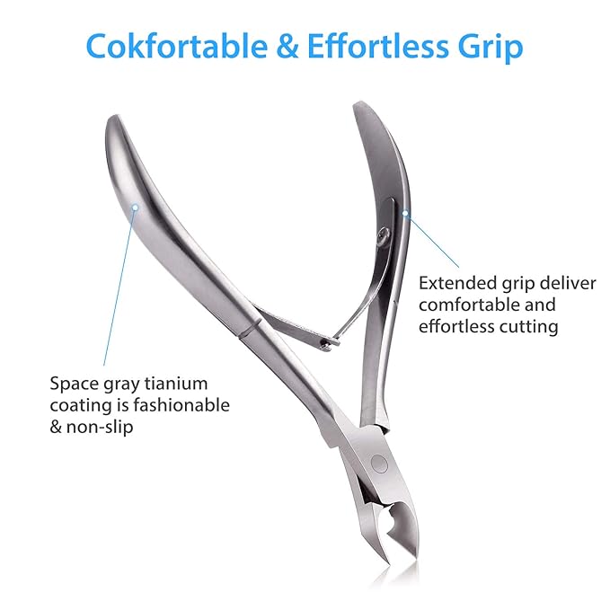 Mudder 3 Packs Cuticle Trimmer Nippers Cutter Tool Stainless Steel Nail Cuticle Scissors Remover with Pointed Blade Scissors Pedicure Manicure Tool for Fingernails and Toenails Nails Care