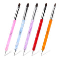 5Pcs Nail Art Brushes,Gel French Acrylic Nail Art Tool Set with Dotting Tool Extension,Gel Brushes Professional Manicure Tool for Nails Detailed Designs DIY(NO.2 NO.4 NO.6 NO.8 NO.10)