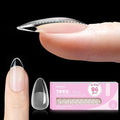 Beetles Tipex Lite Instant Apex Nail Tips, Short Almond, 16 Sizes | 00–14, Built-in Apex Acrylic Tips for Flat & Natural Nail Beds, Beginner-Friendly Easy DIY Nail Extensions