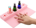 Beautyflier Soft Silicone Nail Stand Hand Rest for Nails, Nail Polish Organizer Holder, Manicure Supplies with Multi Angle & Polish Trays, Foot Station Supply for Salon Home DIY (Pink)