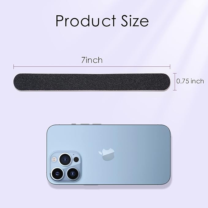 Canvalite Nail File Large Emery Boards for Nails 100/180 Grit Nail Files for Natural Nails Manicure Pedicure Tool for Home and Salon Use 12PCS, Black